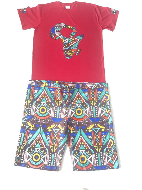 African Print T-shirt and Shorts